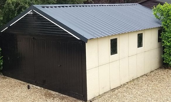 Newly installed garage roof